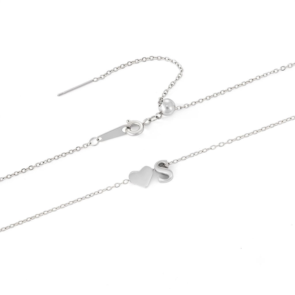 Dainty Heart Initial Necklace