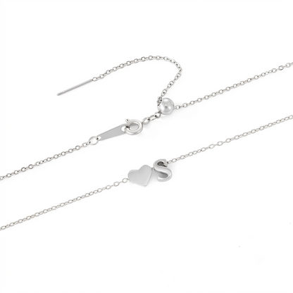 Dainty Heart Initial Necklace