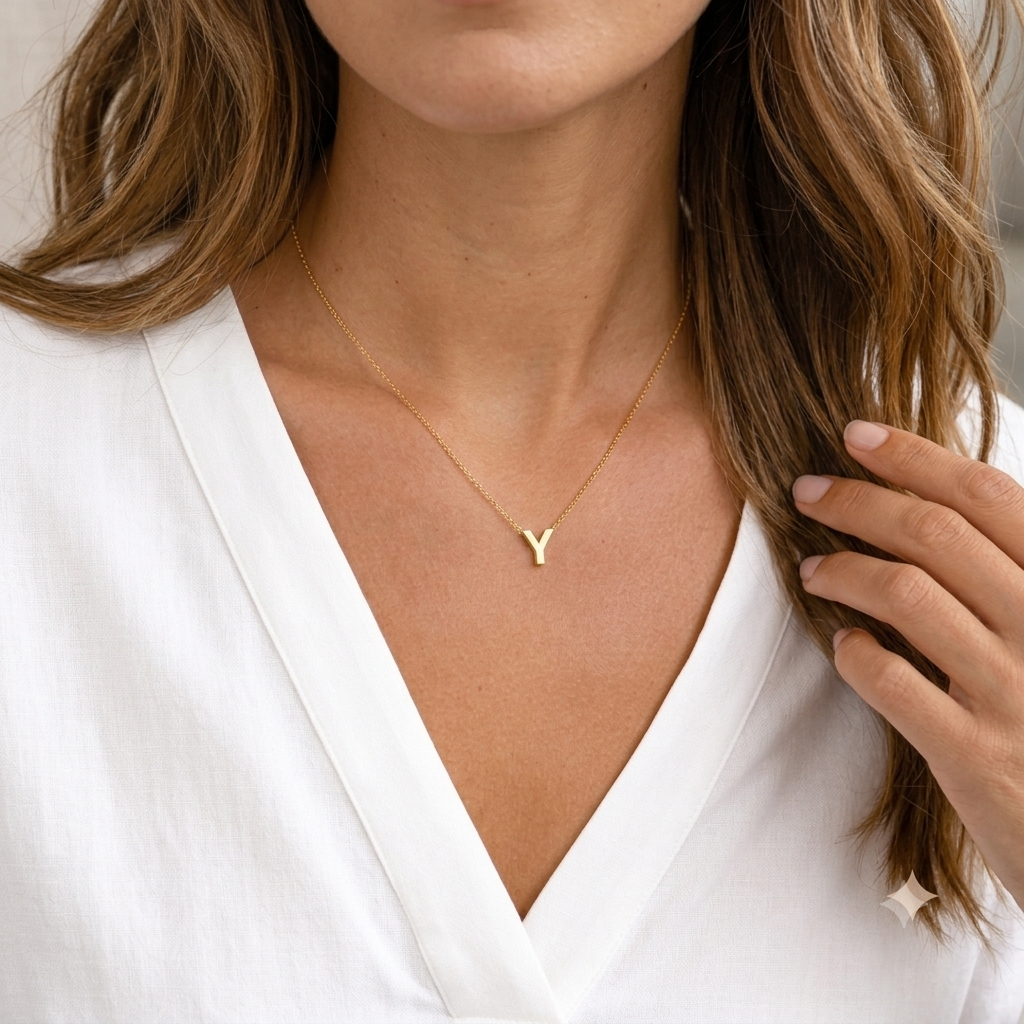 Minimalist Initial Letter Necklace | Stainless Steel