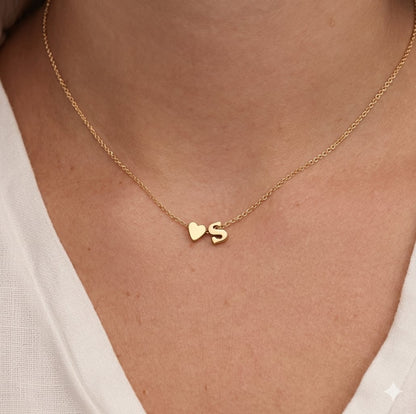 Personalized Initial Heart Necklace | Gold & Silver