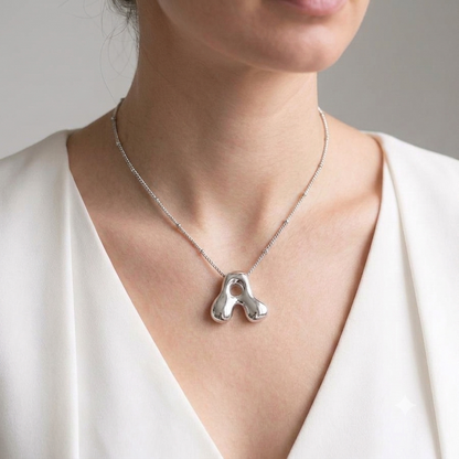 Bubble Letter Pendant Necklace