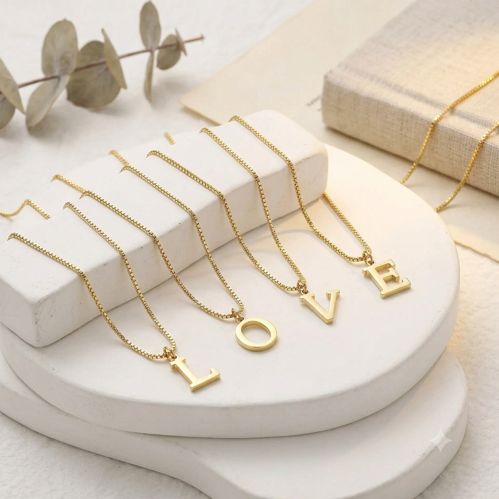 18K Gold Plated Initial Necklace