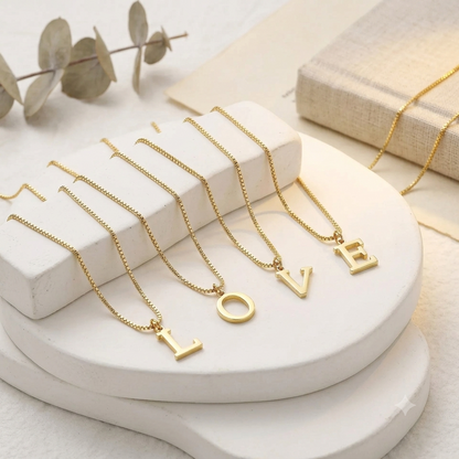 18K Gold Plated Initial Necklace