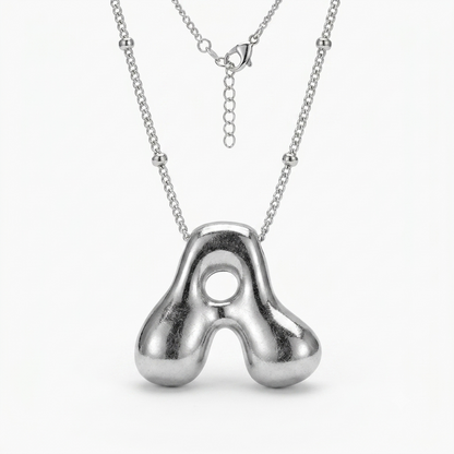 Bubble Letter Pendant Necklace