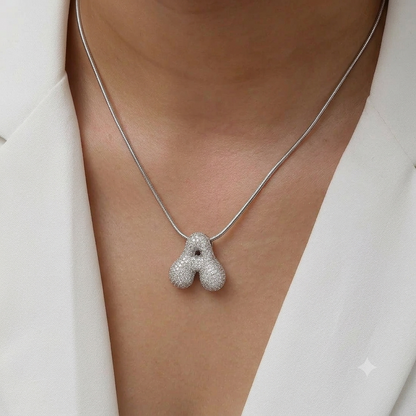 Crystal Initial Necklace | Silver