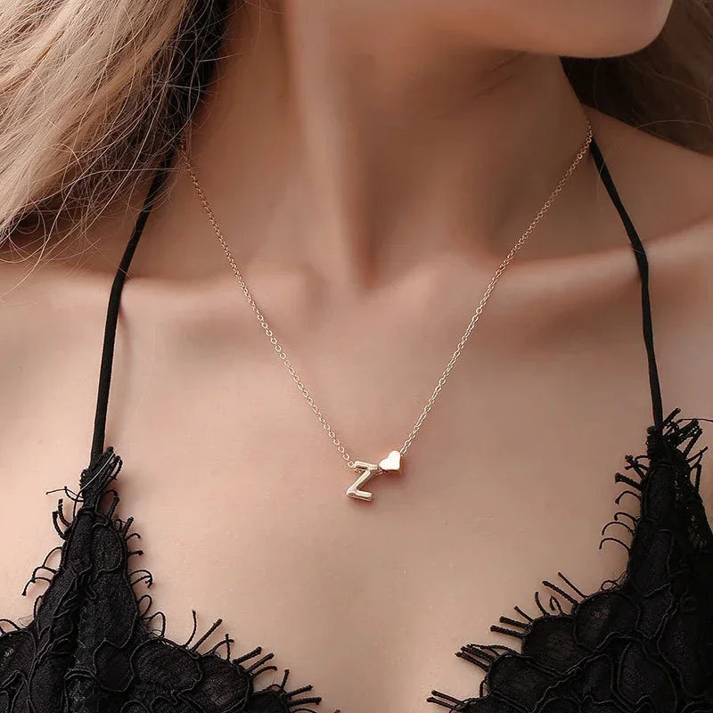 Personalized Initial Heart Necklace | Gold & Silver