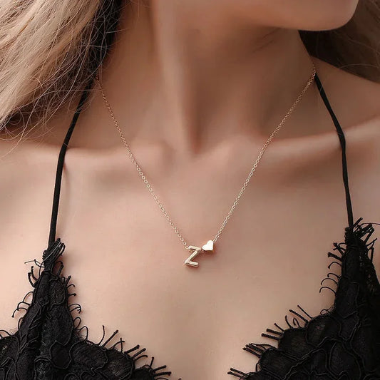 Personalized Initial Heart Necklace | Gold & Silver
