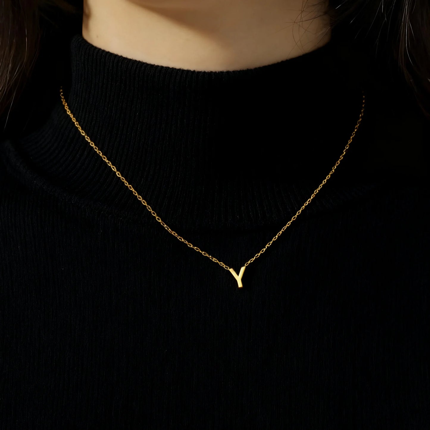 Minimalist Initial Letter Necklace | Stainless Steel
