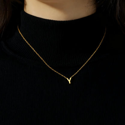 Minimalist Initial Letter Necklace | Stainless Steel