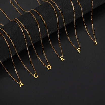 Minimalist Initial Letter Necklace | Stainless Steel