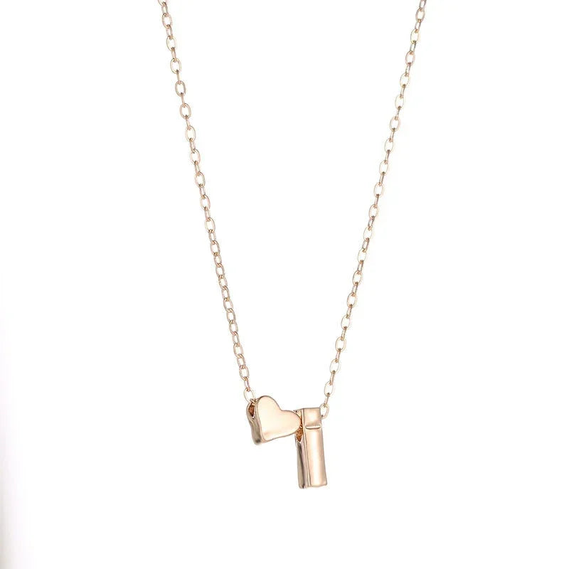Personalized Initial Heart Necklace | Gold & Silver