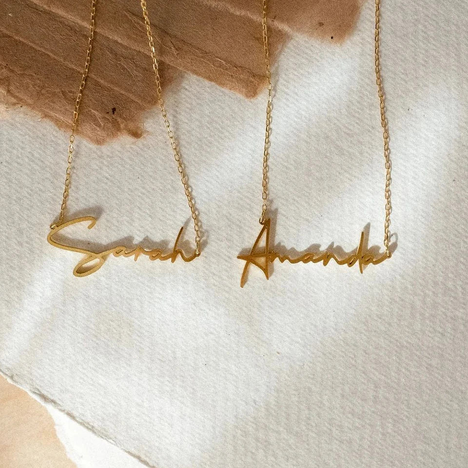 Custom Initial Name Necklace | Nameplate Pendant