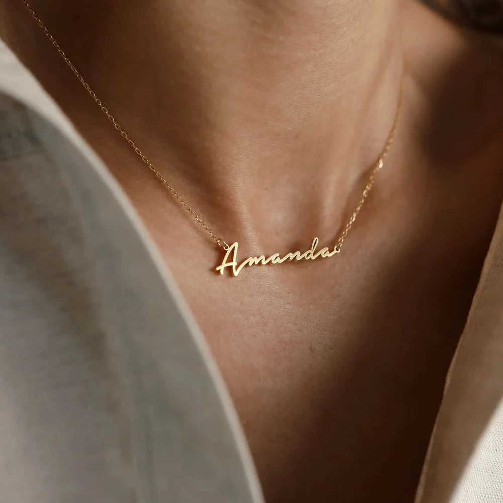 Custom Initial Name Necklace | Nameplate Pendant