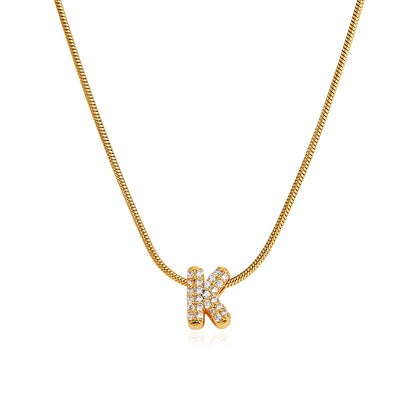 CZ Initial Letter Pendant Necklace