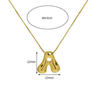 Chunky Bubble Letter Necklace | Gold