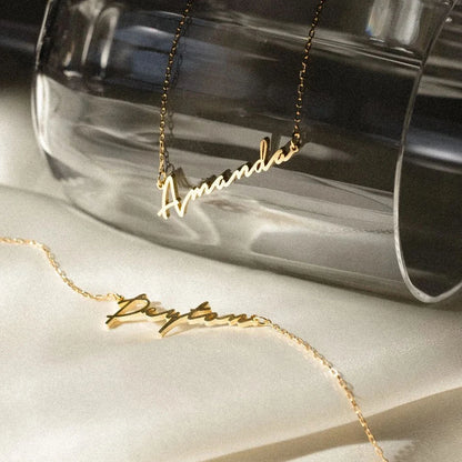 Custom Initial Name Necklace | Nameplate Pendant
