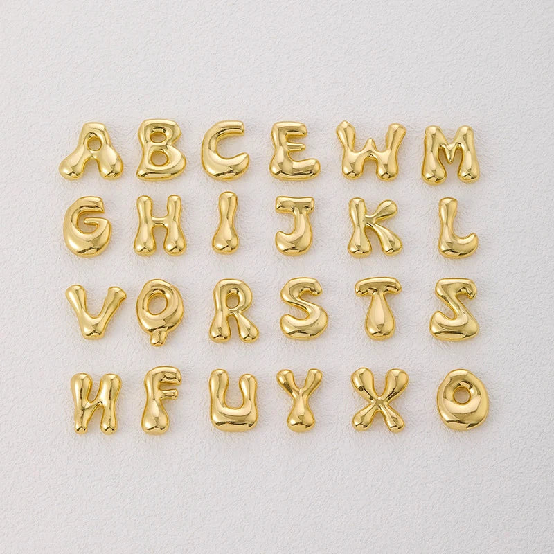 Chunky Bubble Letter Necklace | Gold