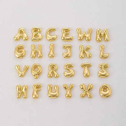 Chunky Bubble Letter Necklace | Gold