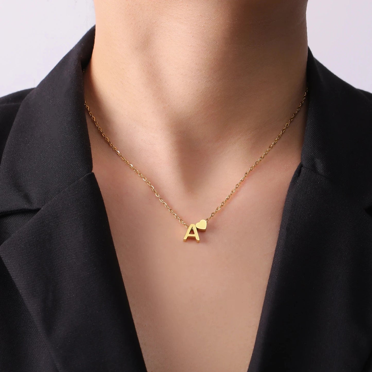 Minimalist Initial Letter Necklace | Stainless Steel