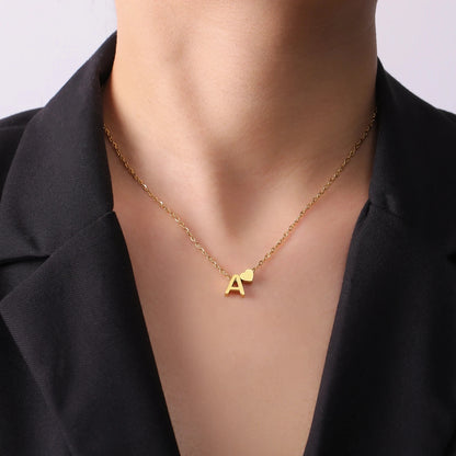 Minimalist Initial Letter Necklace | Stainless Steel