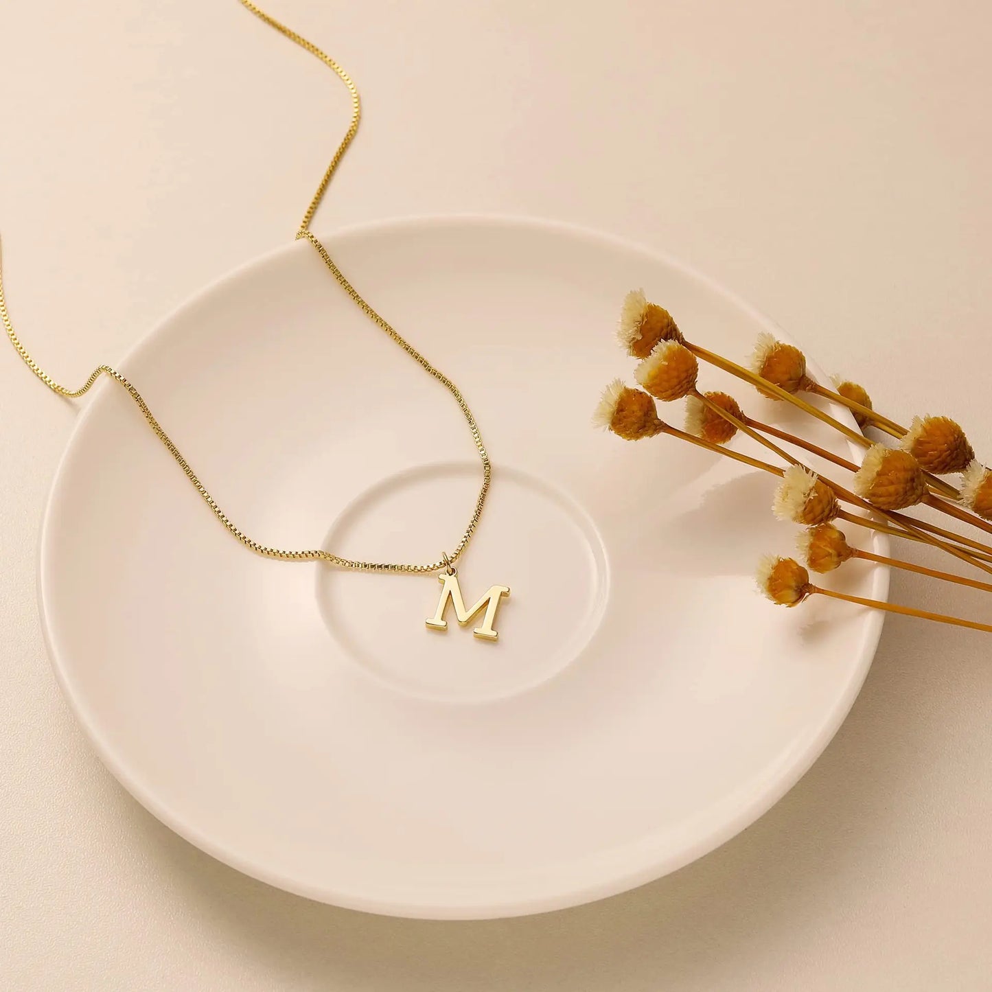 18K Gold Plated Initial Necklace