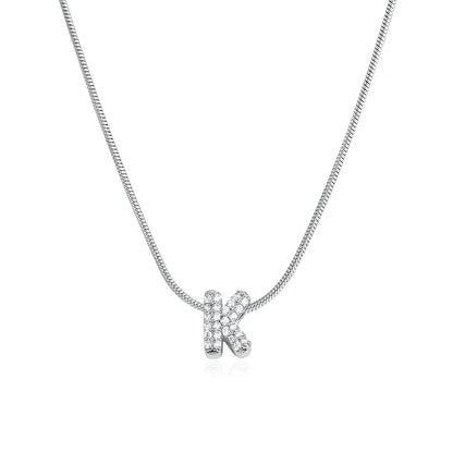 CZ Initial Letter Pendant Necklace
