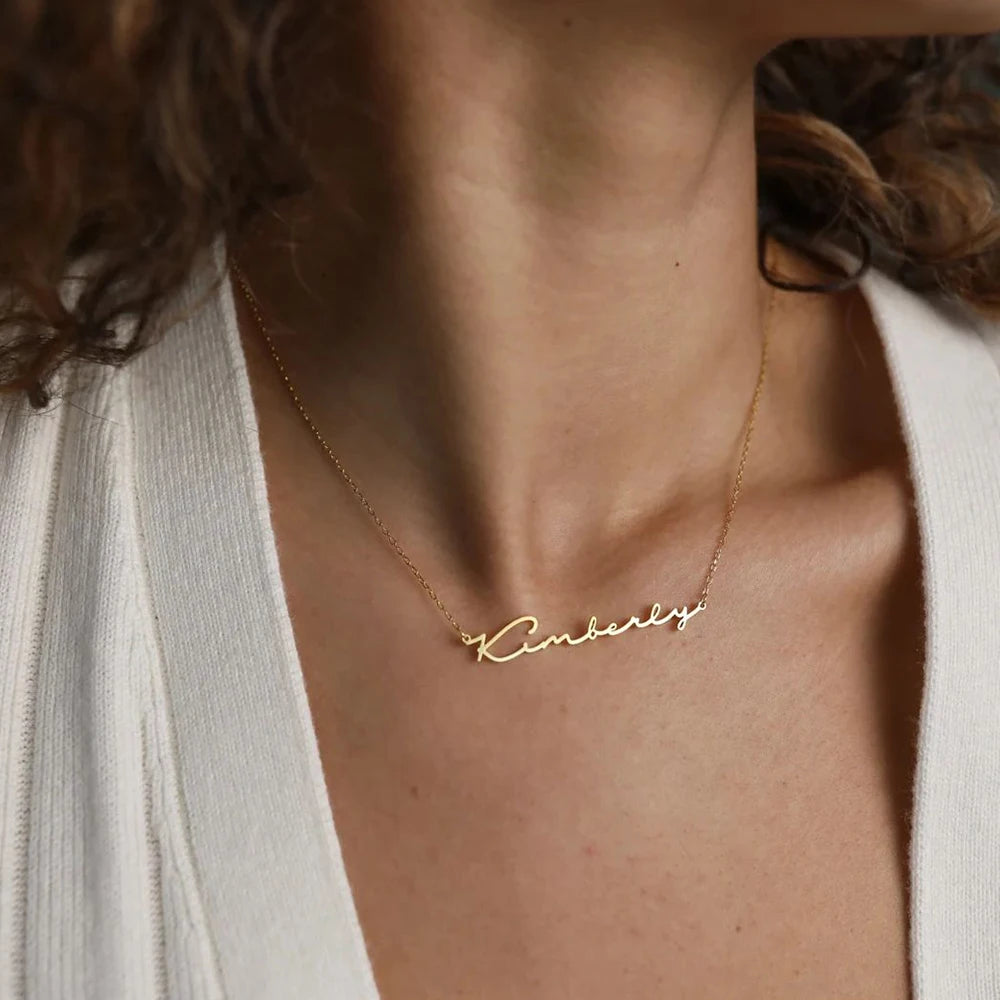 Custom Initial Name Necklace | Nameplate Pendant
