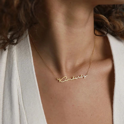 Custom Initial Name Necklace | Nameplate Pendant