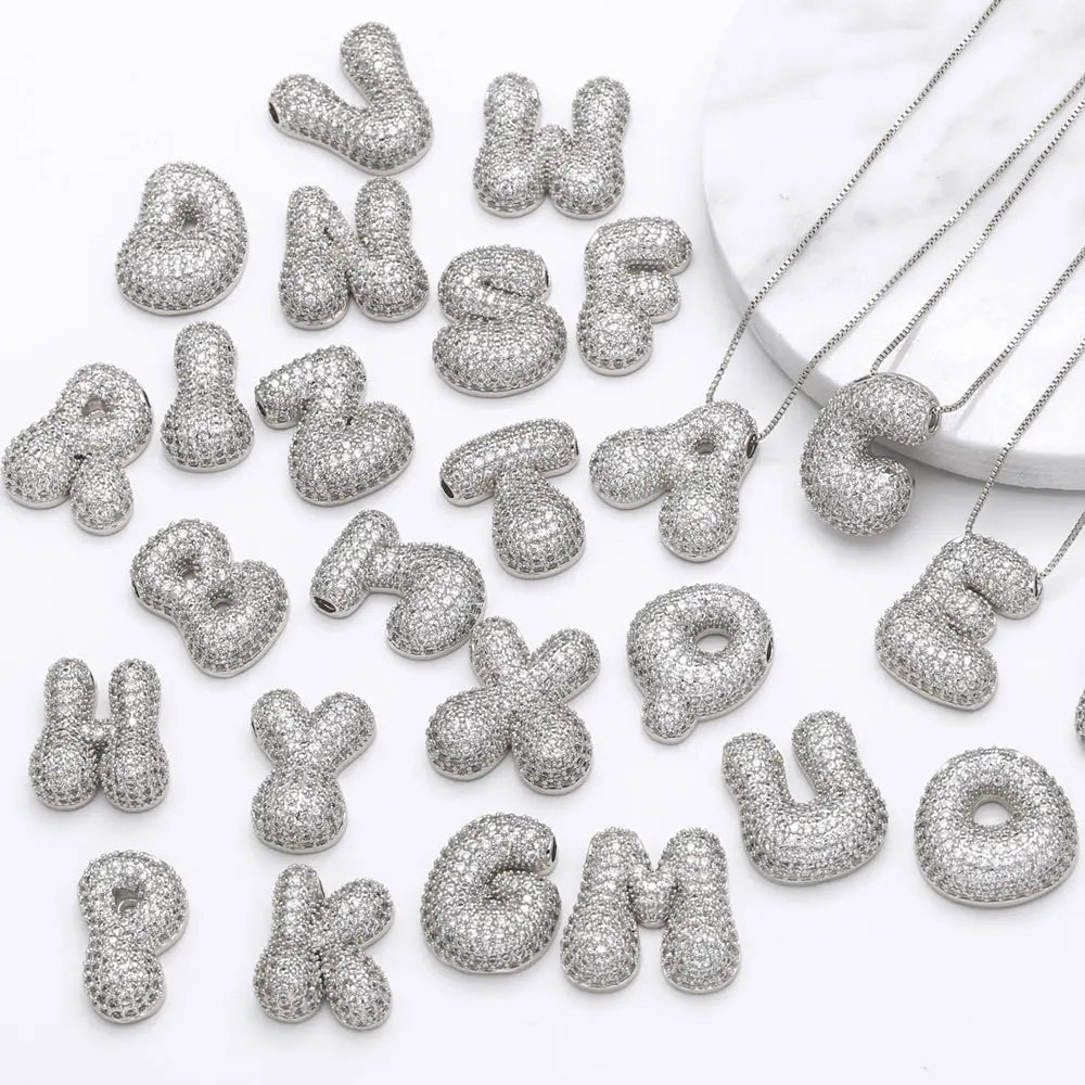 Crystal Initial Necklace | Silver