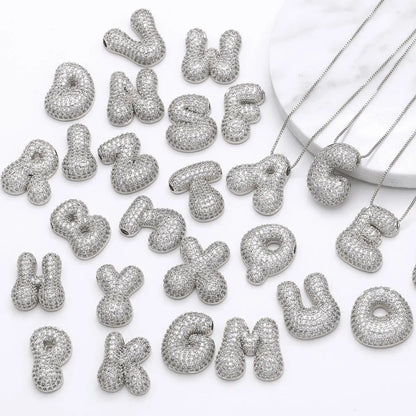 Crystal Initial Necklace | Silver