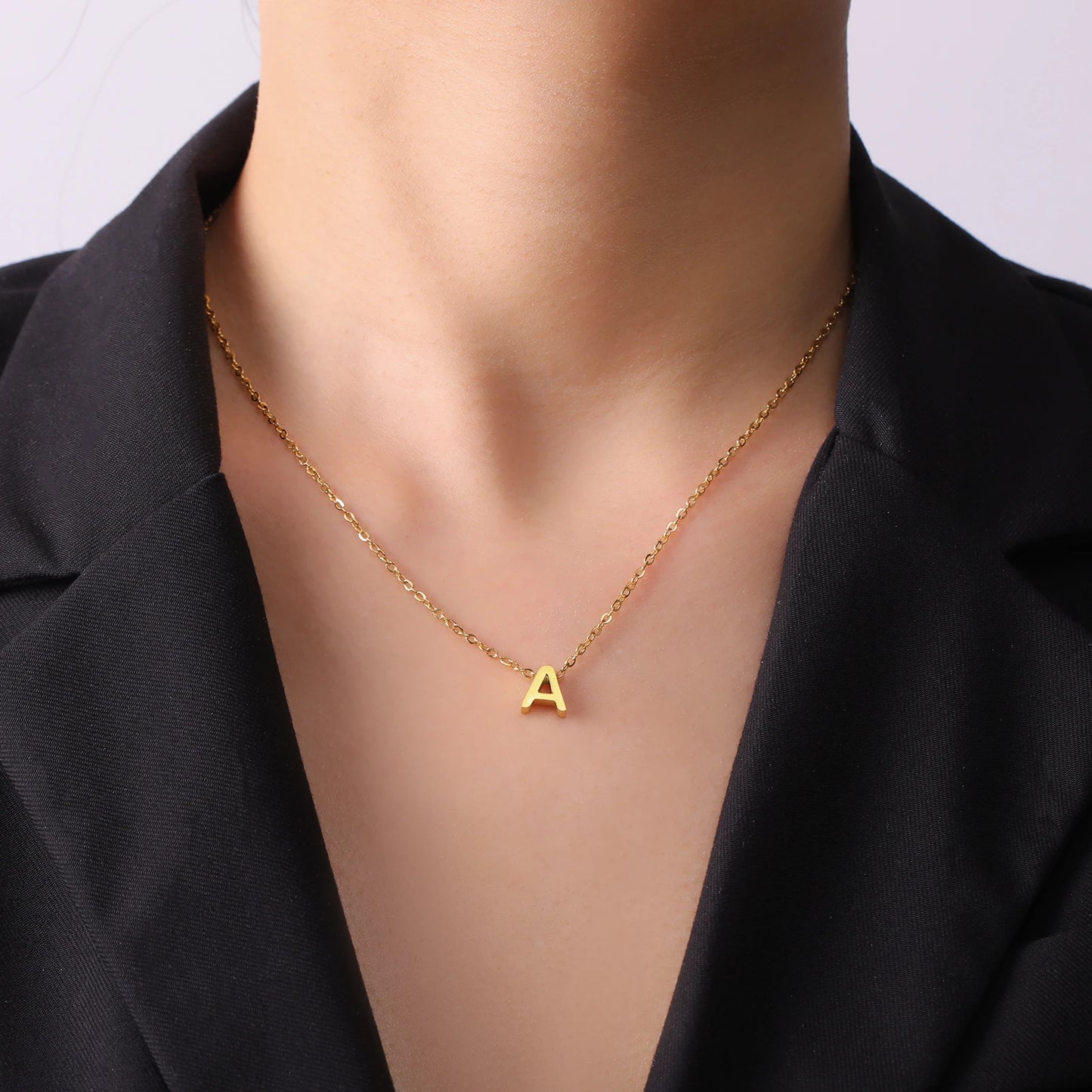 Initial Alphabet Choker Necklace