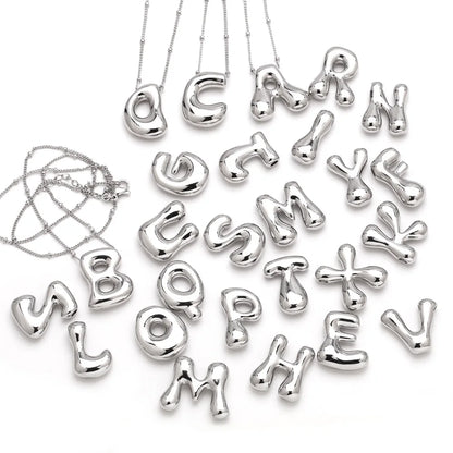 Bubble Letter Pendant Necklace